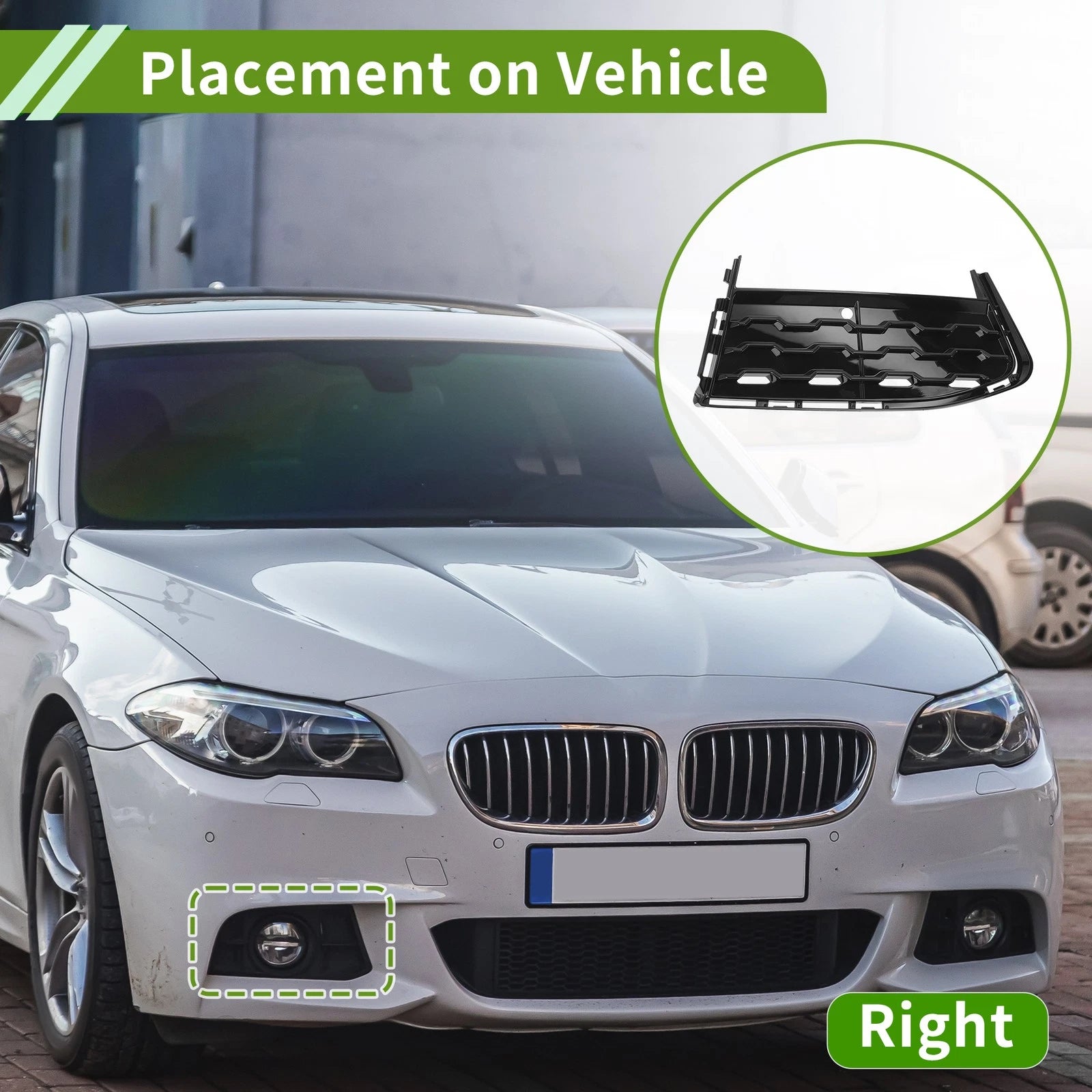 1 Pc Fog Light Grill for BMW 7 Series (2015–2020) No. 51118092158 Black