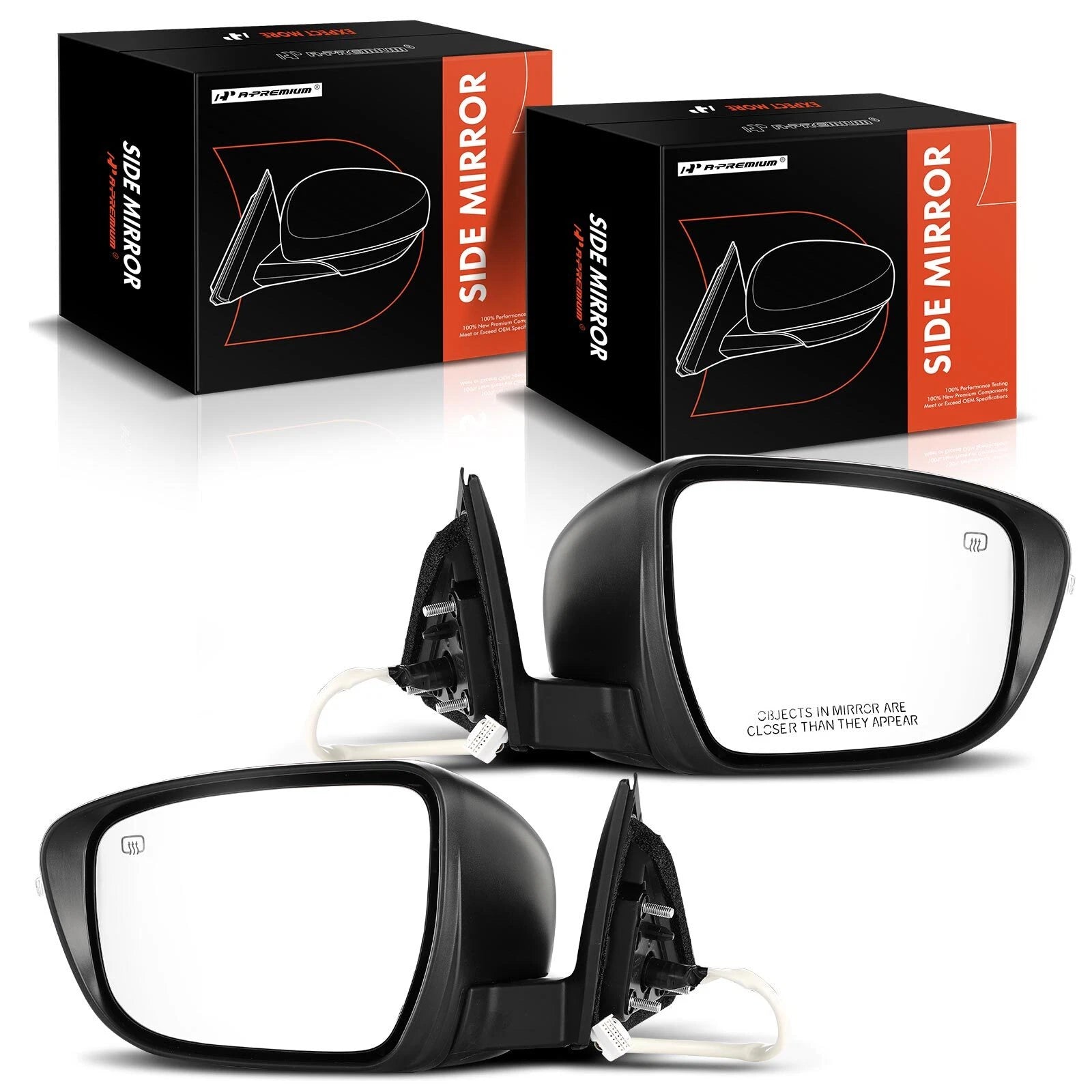 Power Mirror Pair with Manual Fold Signal for Nissan Rogue (2017–2020)