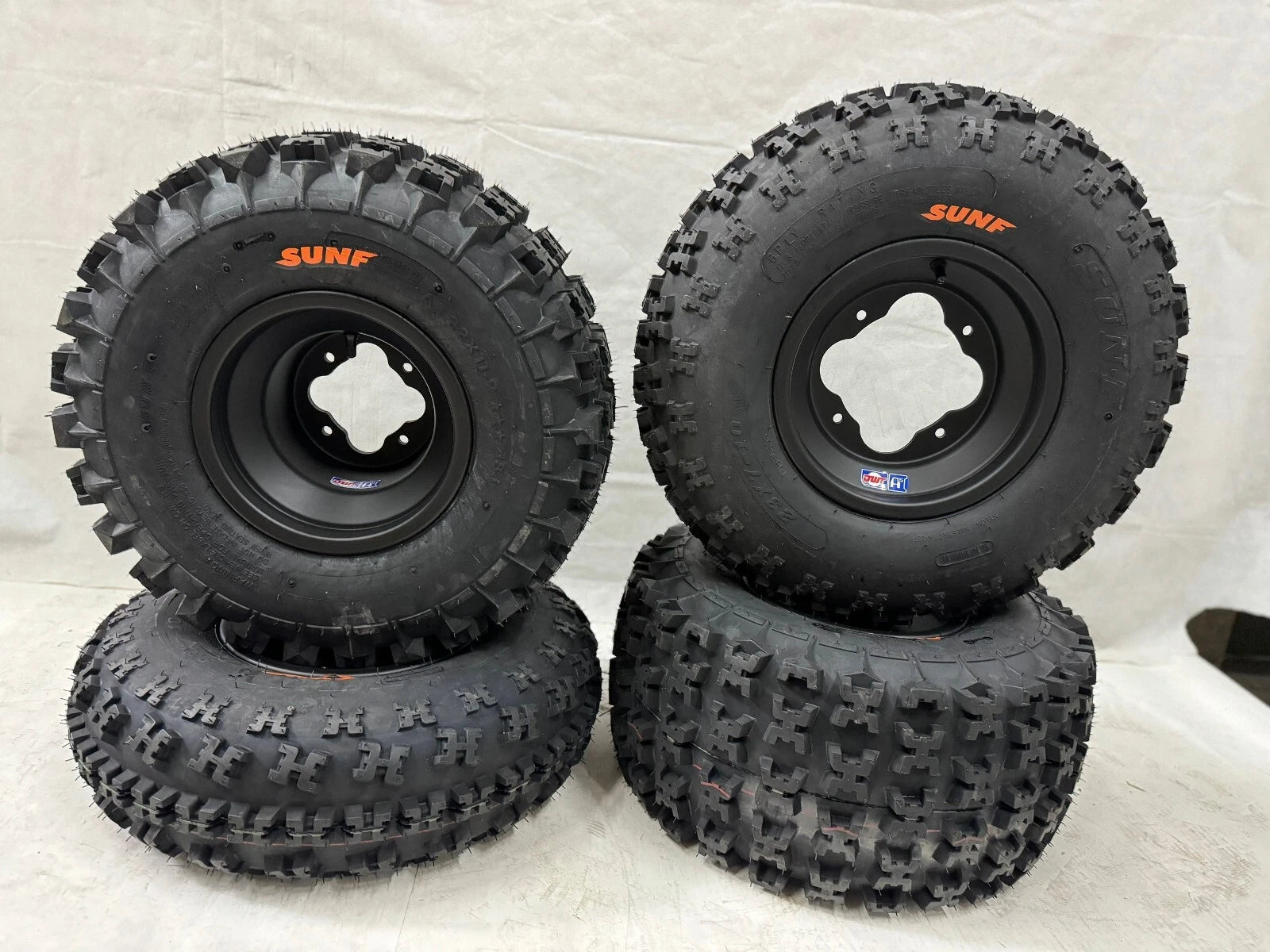 DWT A5 Black Rims 23" Front 22" Rear with Sunf A027 Tires for YFZ450 Raptor Banshee 350 (2004–2023)