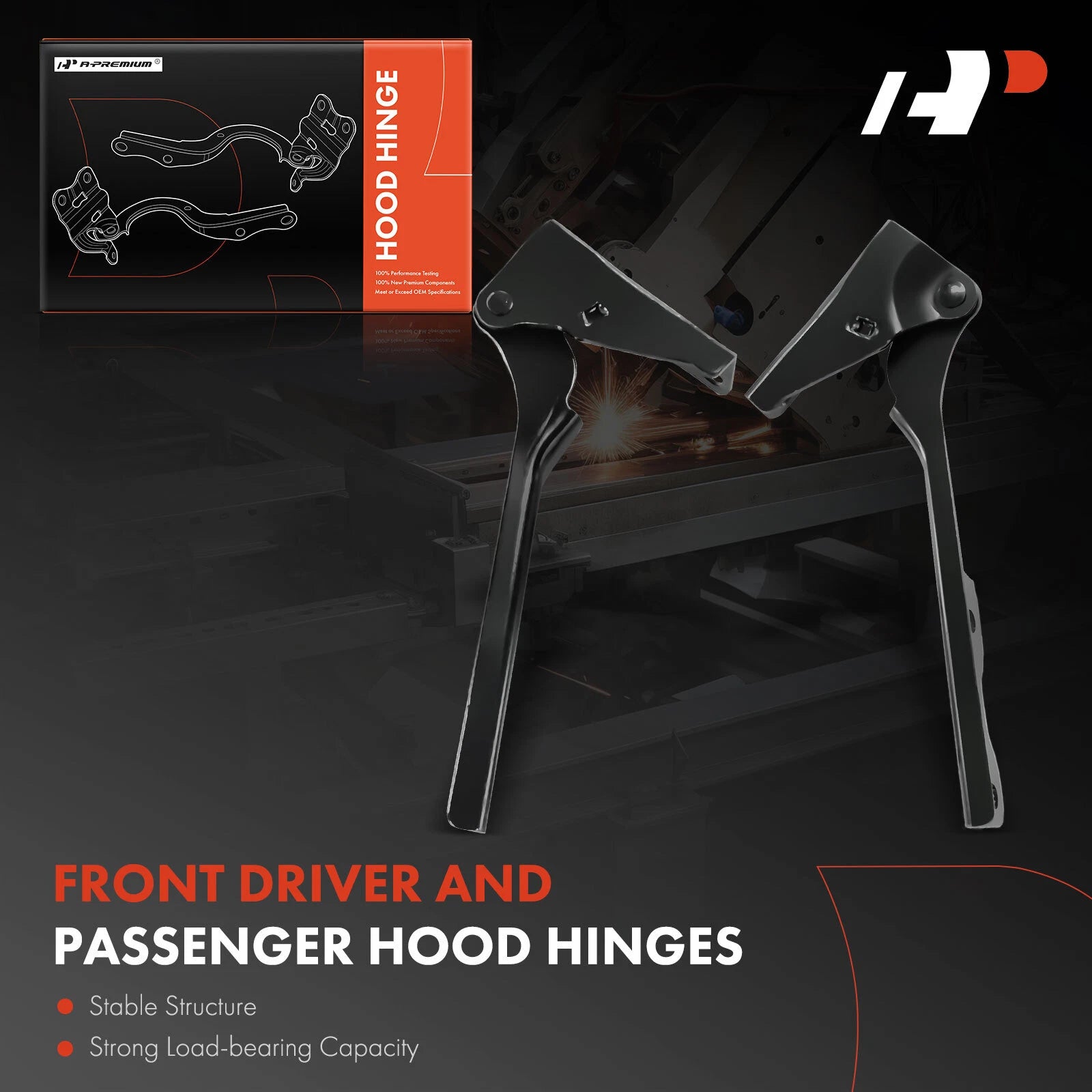 2X Front Hood Hinges for Mitsubishi Lancer (2002-2003)