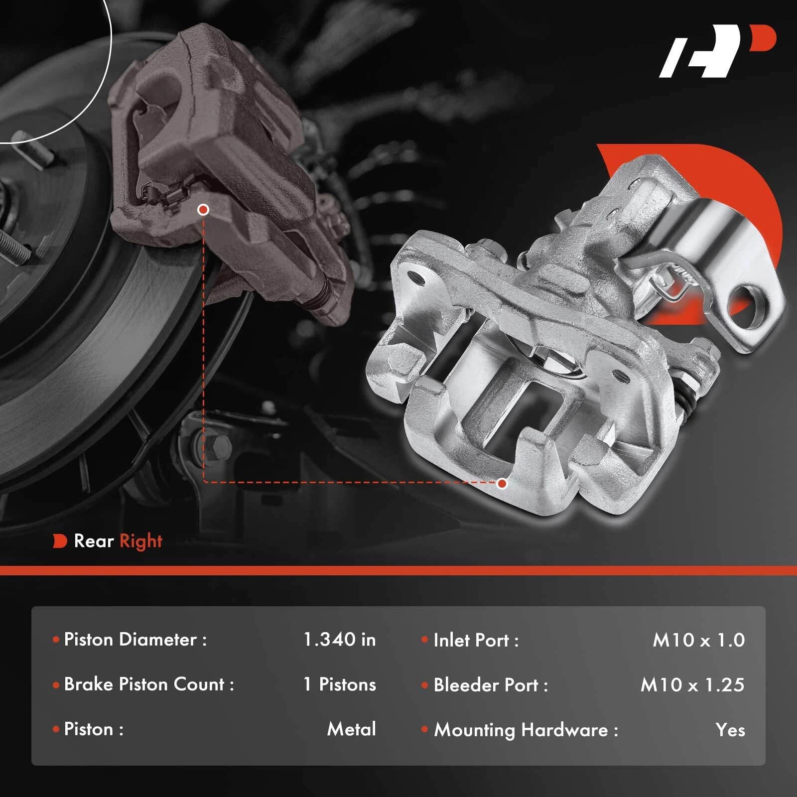 Rear Right Brake Caliper with Bracket for Honda Civic (2006-2015)