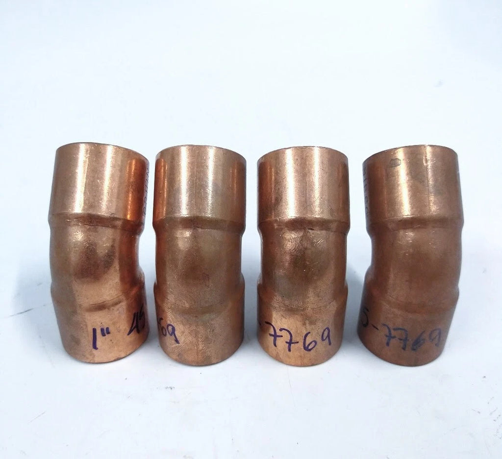 Set of 4 Nibco 105-7769 1'' 45 Degree Copper Elbows