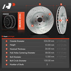 Front Drilled Brake Rotors for Subaru Impreza (2004) & Toyota BRZ (2017–2020)