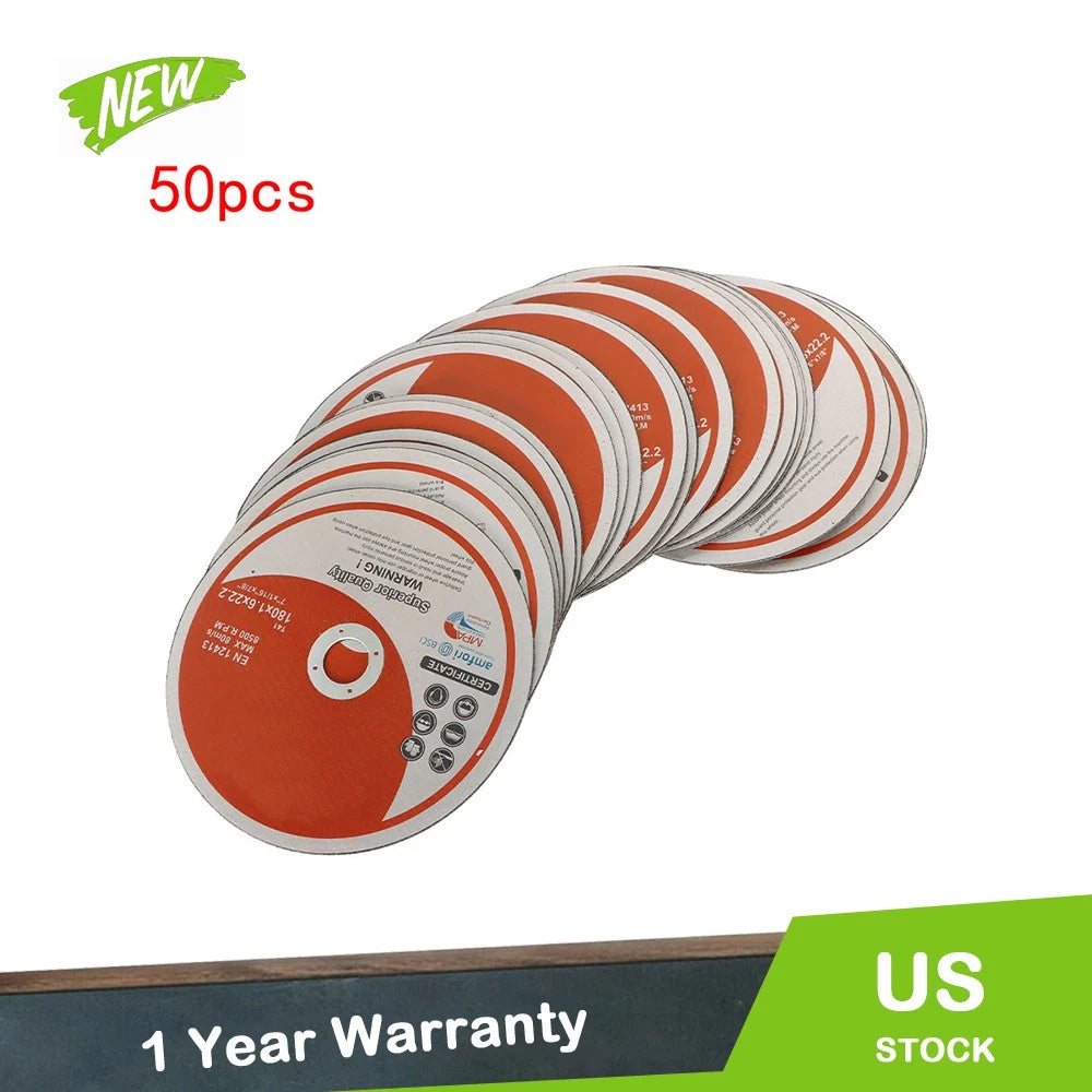 Set of 50 Cut-off Wheels for Metal & Stainless Steel (7"x1/16"x7/8")