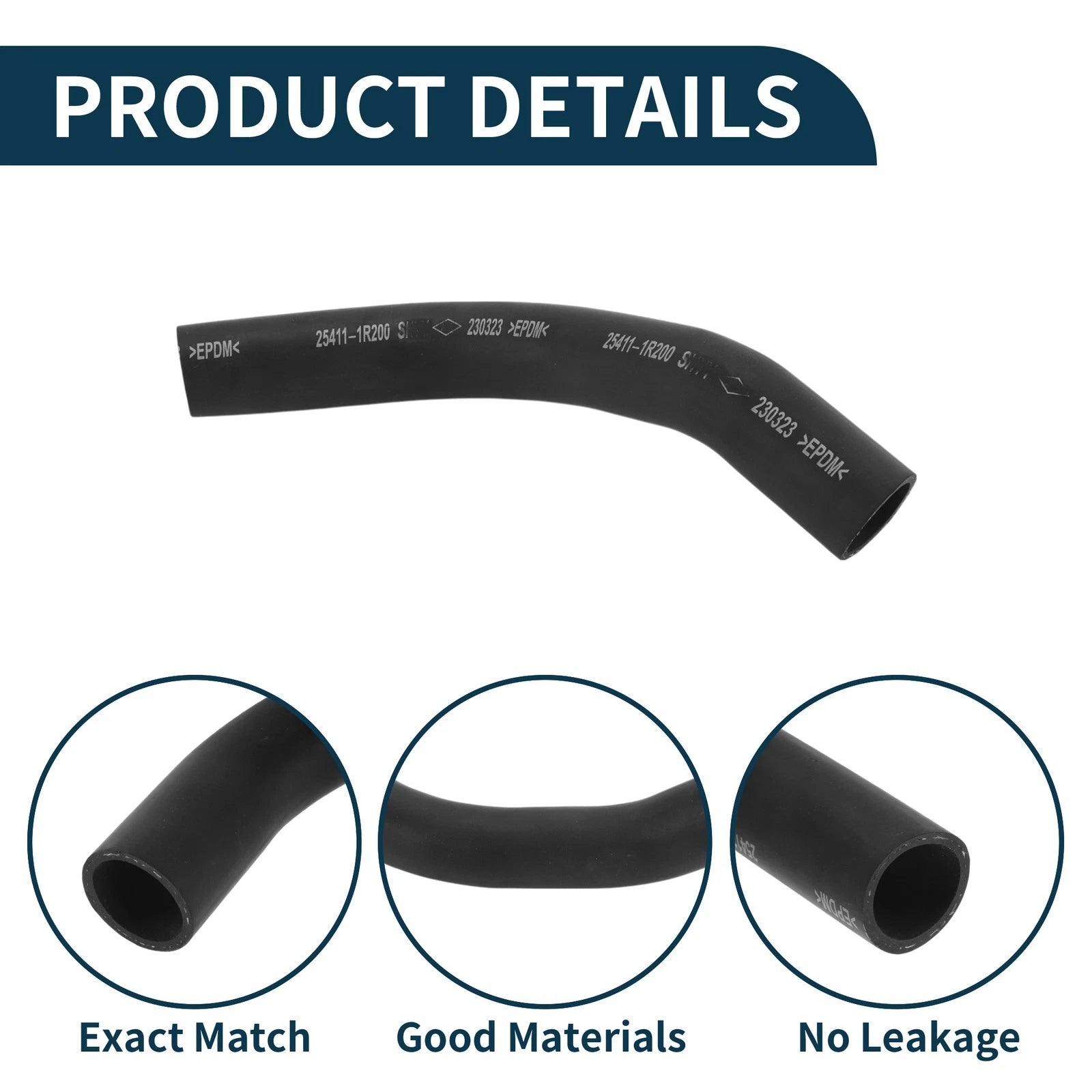 Radiator Hose No. 254113X150 for Hyundai Elantra (2011–2022) Rubber