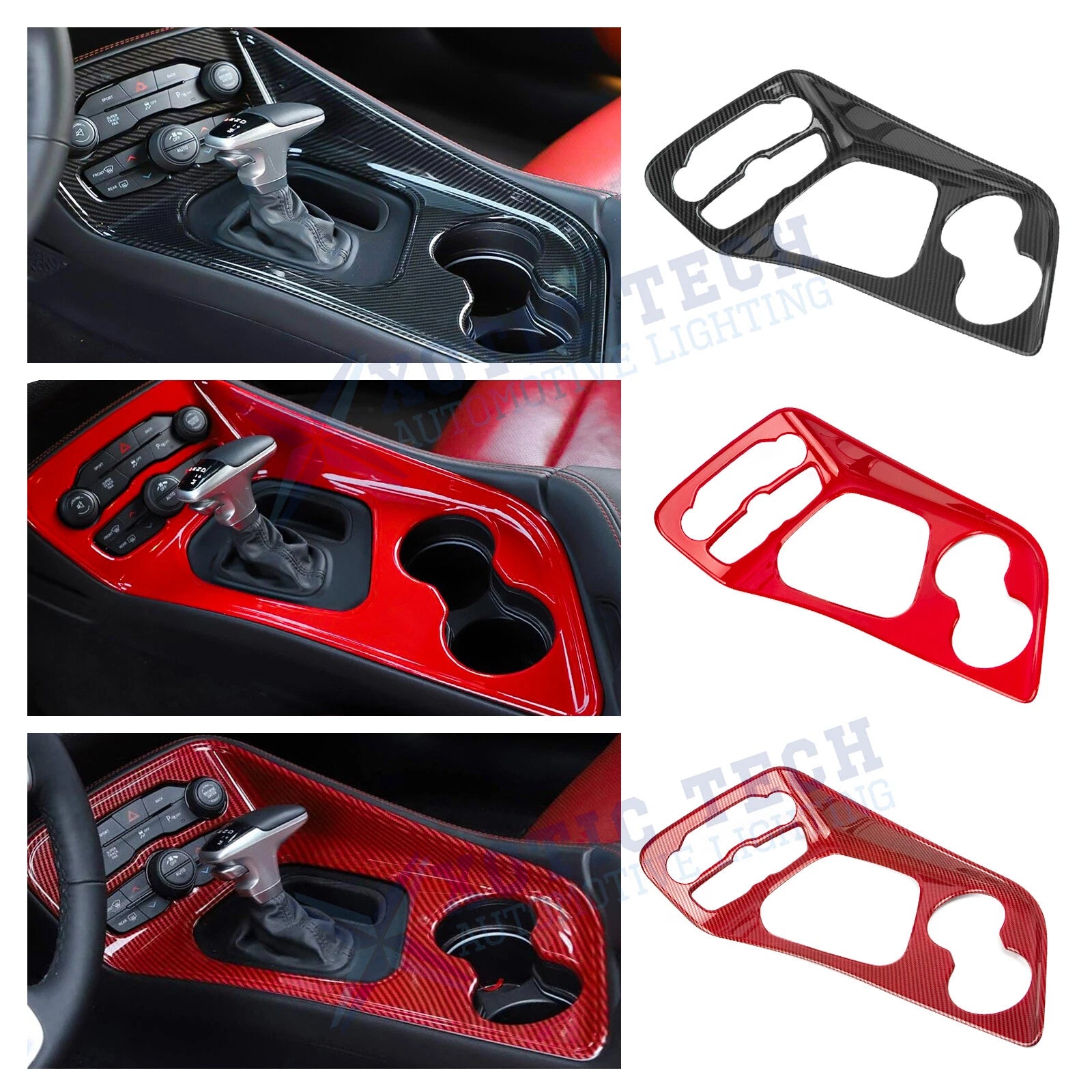 ABS Gear Shift Box Cover Frame Decor Overlay for Dodge Challenger (2015–2019)