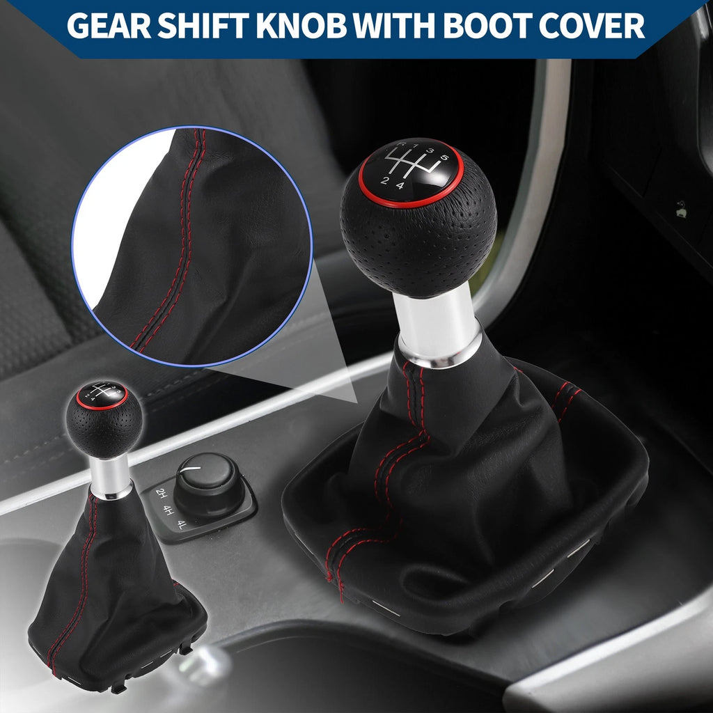 5 Speed Gear Shift Knob with Cover for Audi A3 (2000–2003) Faux Leather Black