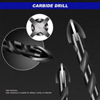 Set of 5 Masonry Drill Bits with Tungsten Carbide Tips for Various Surfaces
