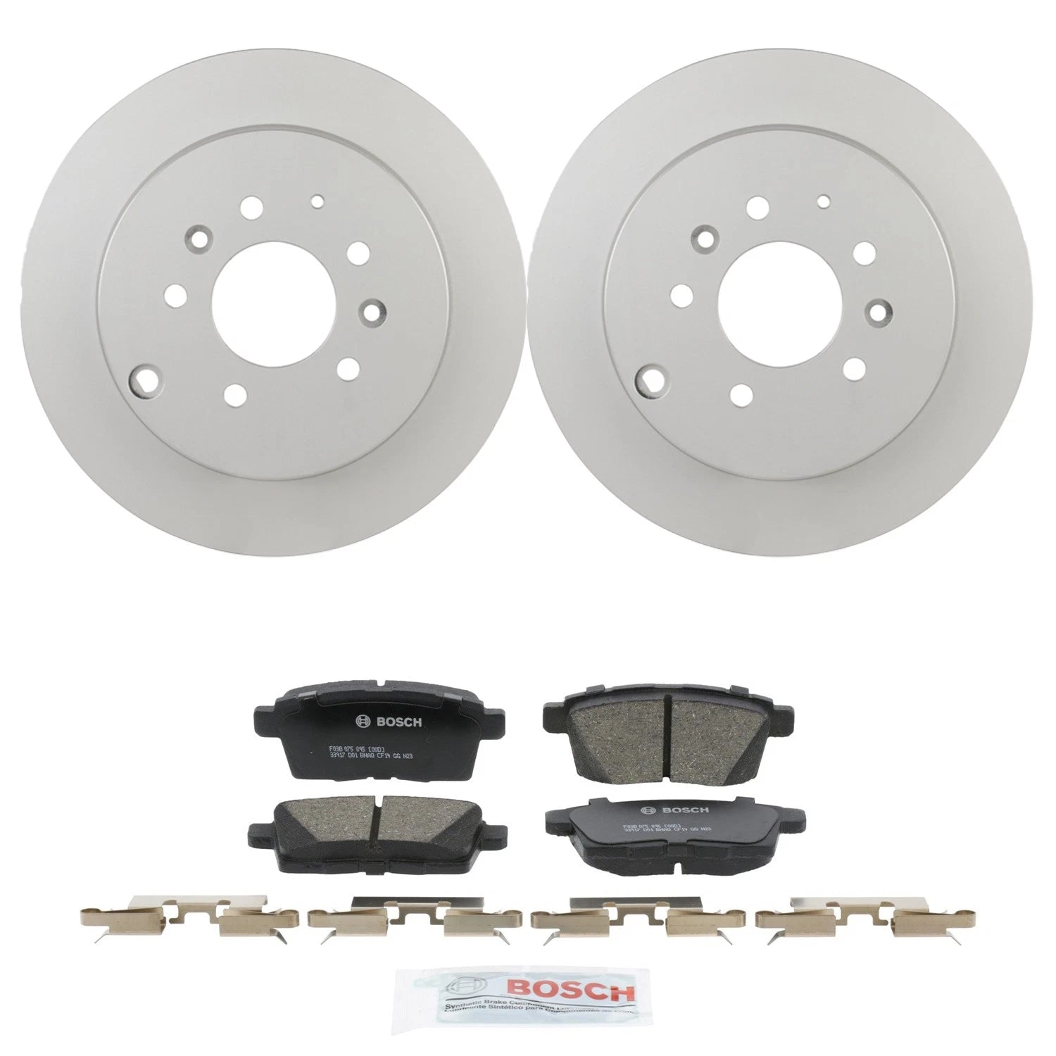 Set of 2 Bosch QuietCast Rear Rotors & Ceramic Brake Pads for Mazda CX-7 (2007–2012)