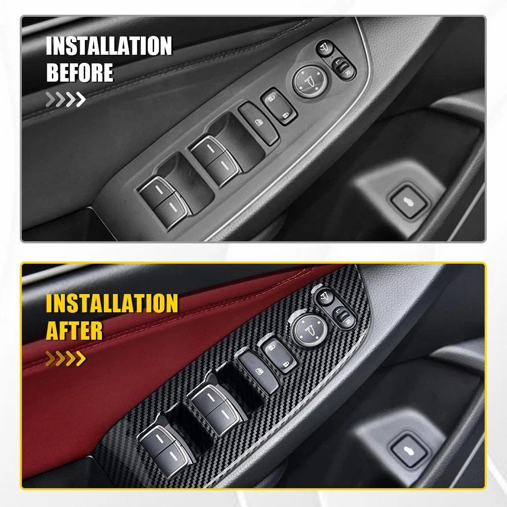 Carbon Fiber Inner Door Window Switch Panel Cover for Honda Accord (2018–2023)