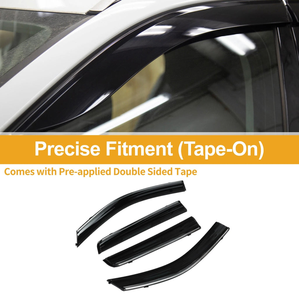 Set of 4 Window Deflectors for Mitsubishi Outlander Sport RVR (2011–2024) Black