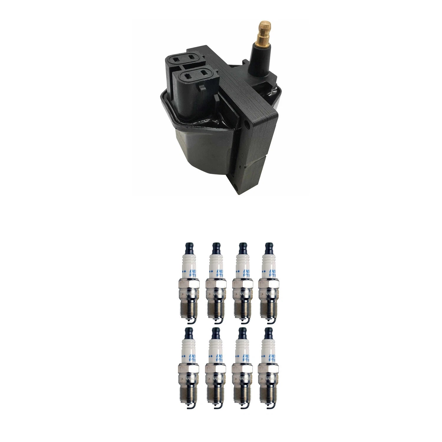 Set of 8 Hitachi Ignition Coils & Denso Spark Plugs for G30 5.7 V8