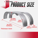 Set of 2 Tandem Double Axle Steel Trailer Fenders 13" 14" 15" w/ Tear Drop