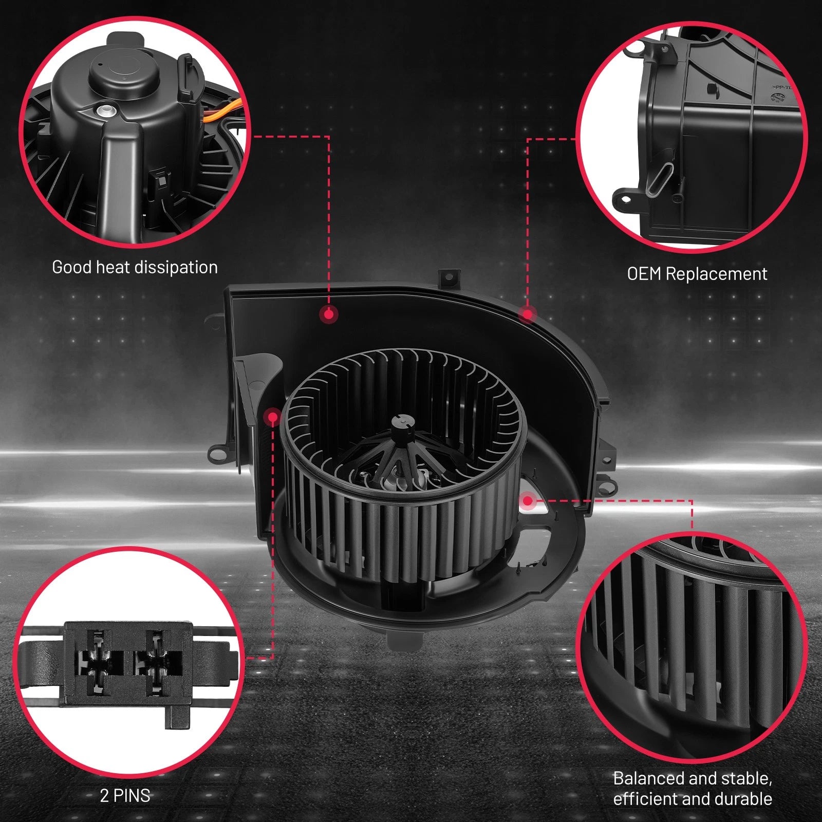 Front HVAC Heater Blower Motor Fan for BMW X5 (2007–2013) & X6 (2008–2014) 700292