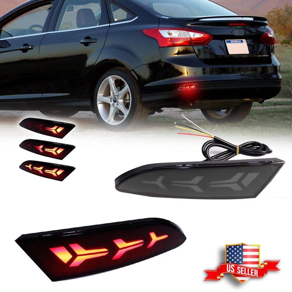 Smoked LED Sequential Tail Signal Lights for Ford Focus (2012–2014)