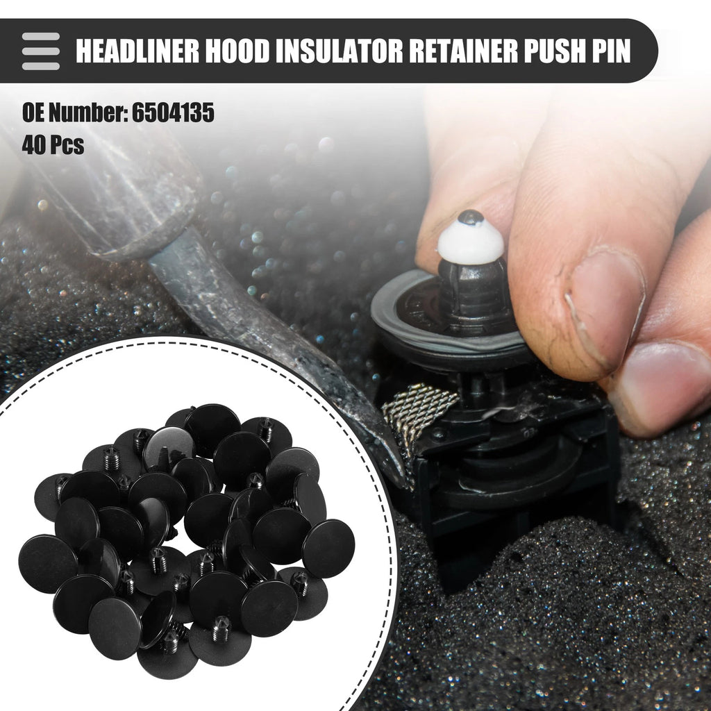 40 Pcs Headliner Hood Insulator Retainer Push Pin Clip for Dodge (No.6504135)