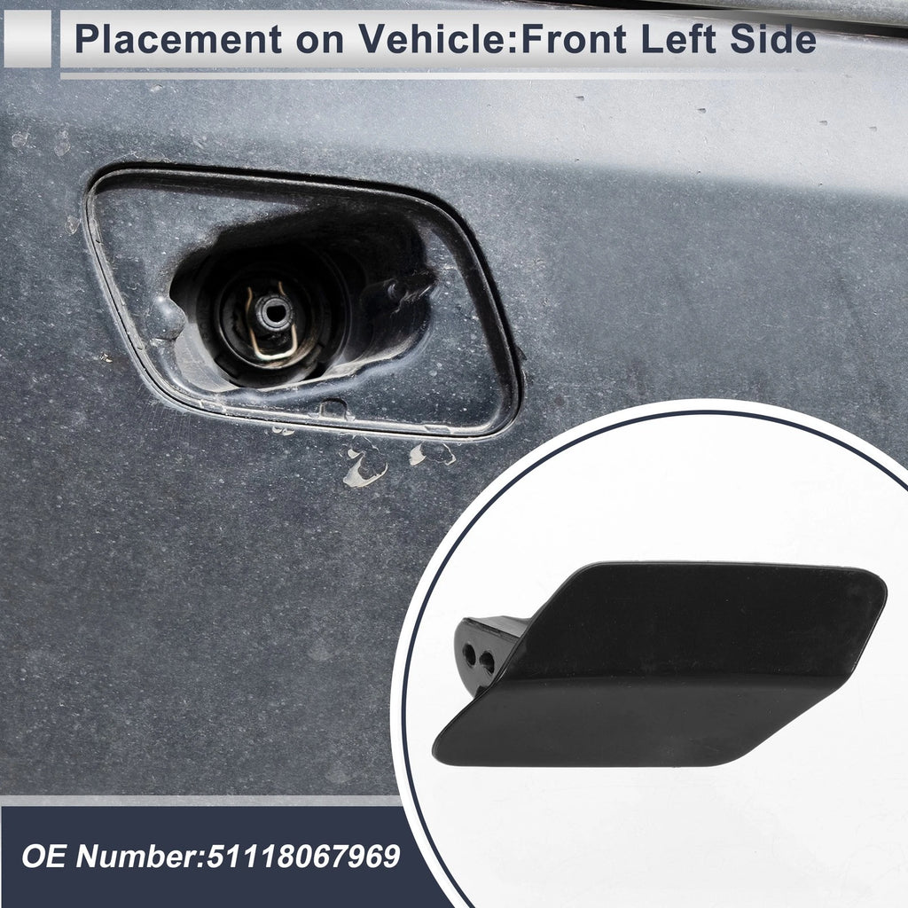 Front Left Headlight Washer Nozzle Cover Cap for BMW 320i (Unpainted)