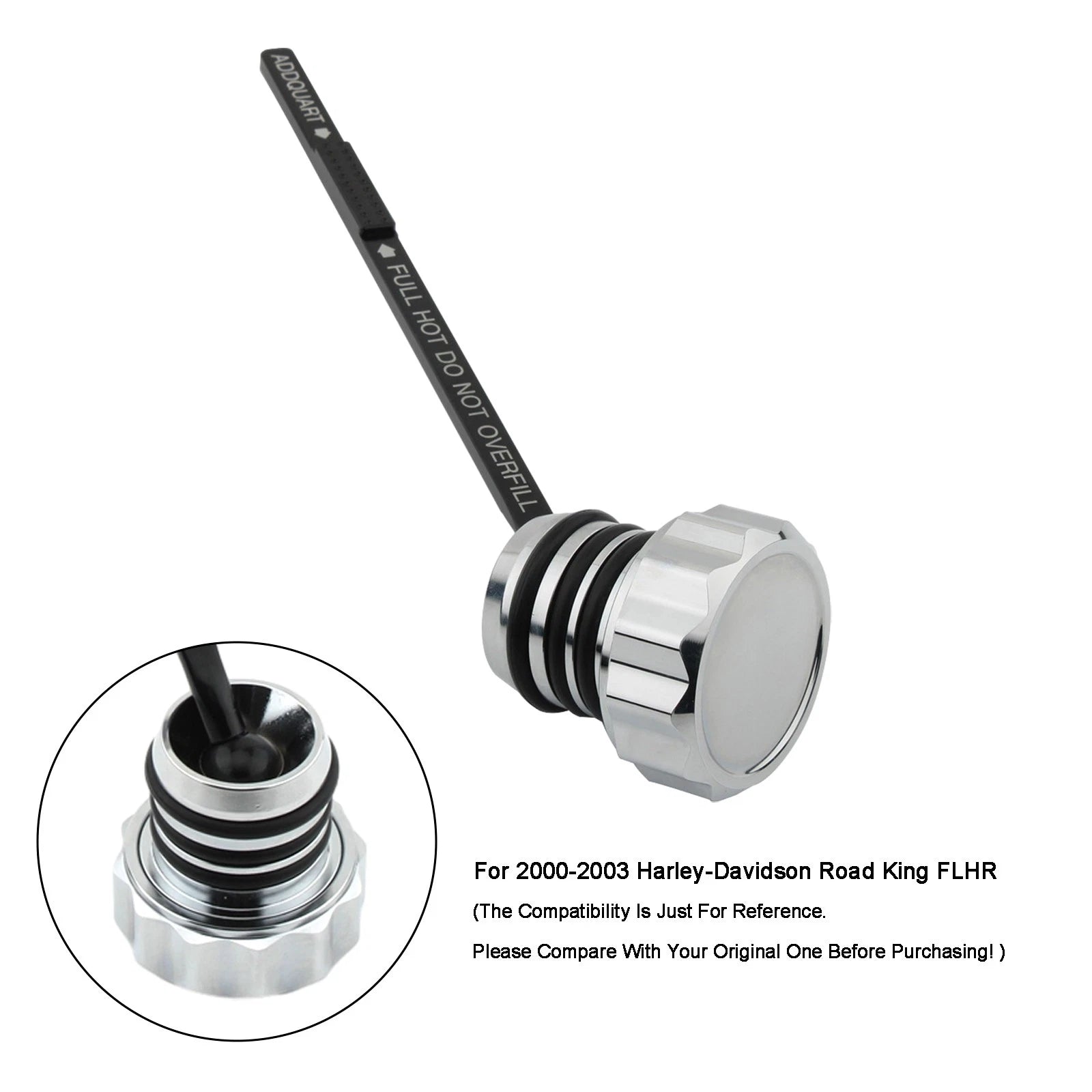 Oil Dipstick Tank Cap Plug 0710-0121 for Harley Touring Road King Electra Glide