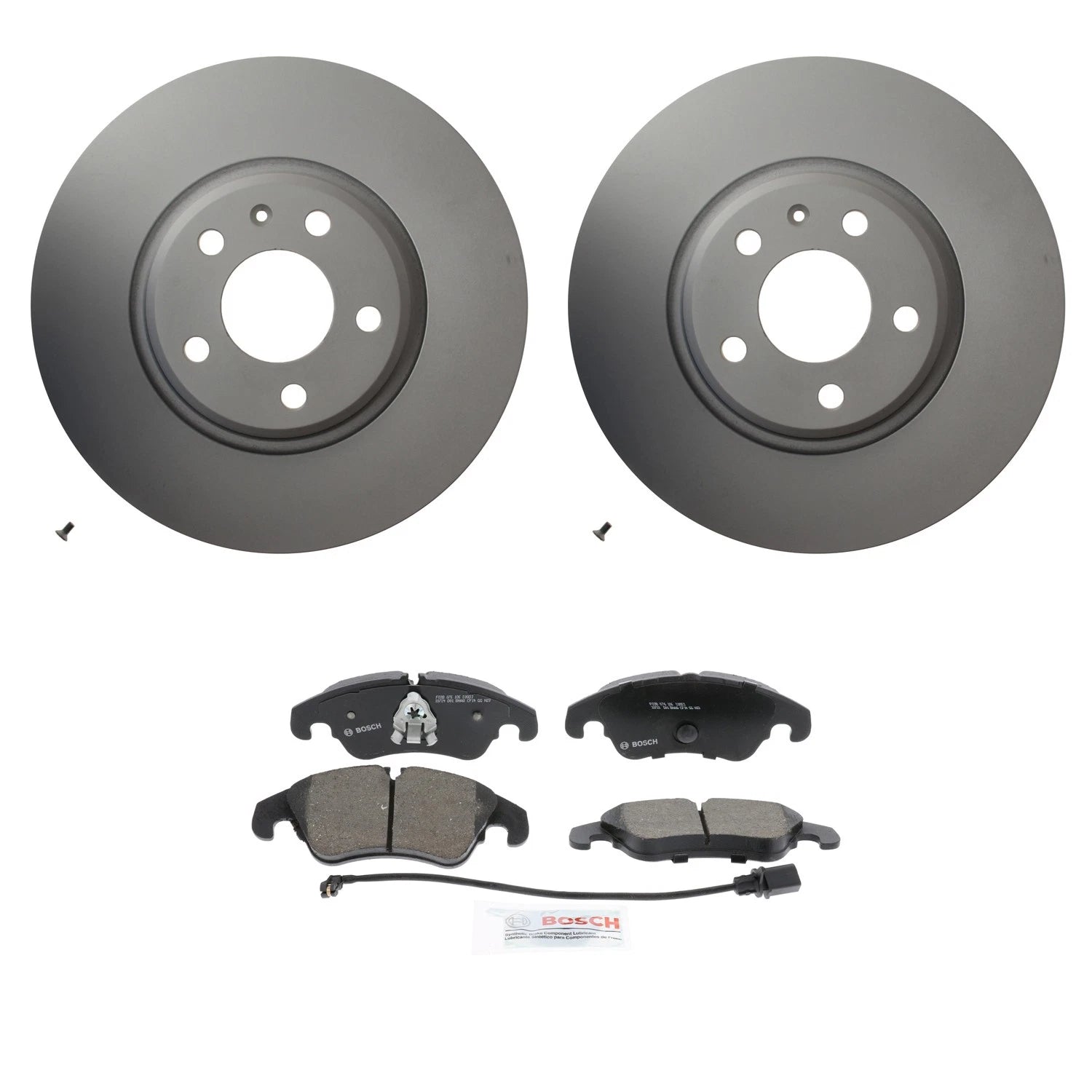 Front Rotors & Bosch QuietCast Ceramic Brake Pads Kit for Audi A4 A5 (2009–2016)