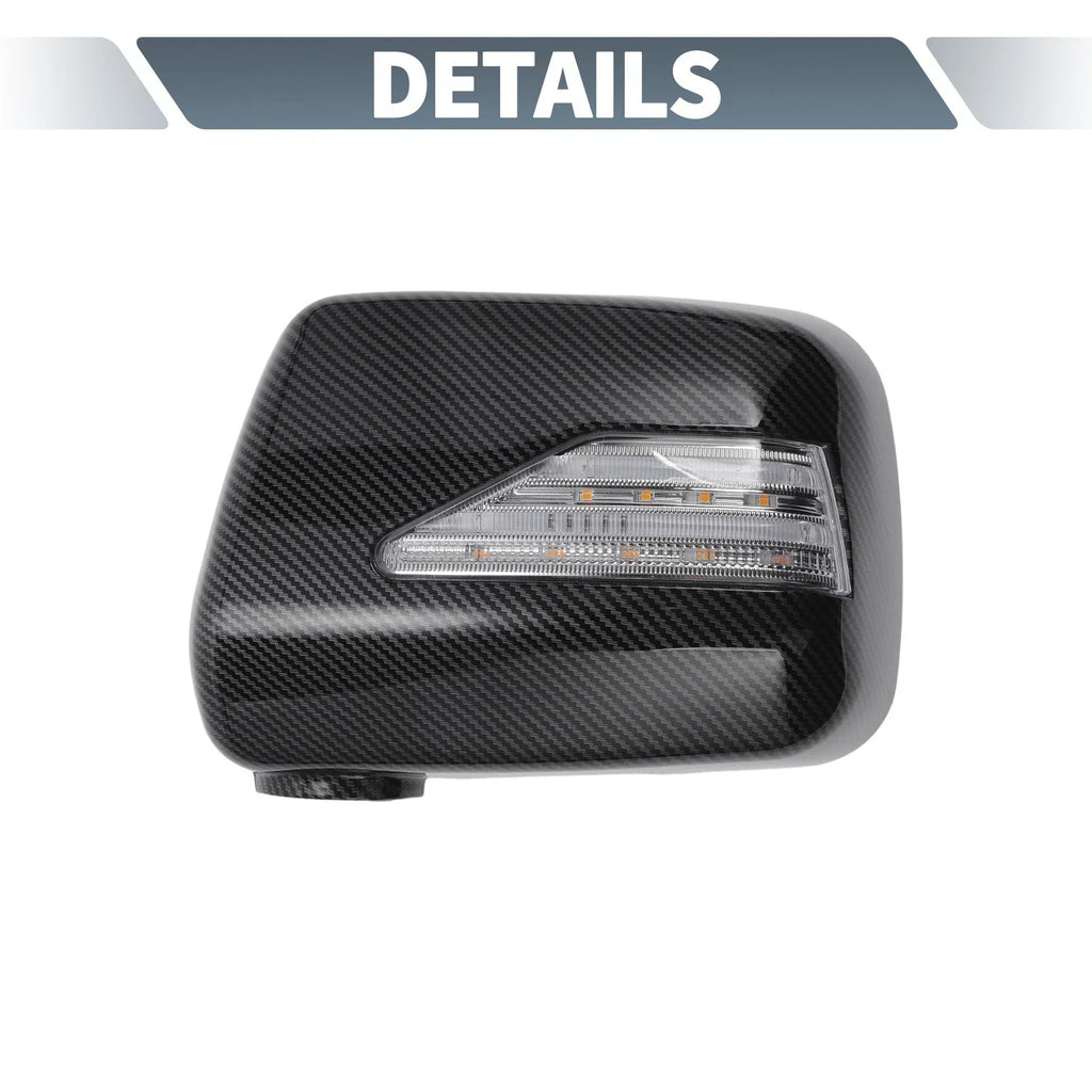 Rearview Mirror Cover Overlay with LED Black Carbon Fiber for Lexus RX300 (1999-2003)