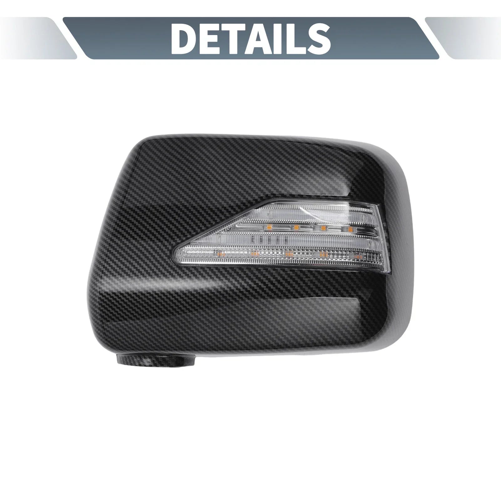 Rearview Mirror Cover Overlay with LED Black Carbon Fiber for Lexus RX300 (1999-2003)