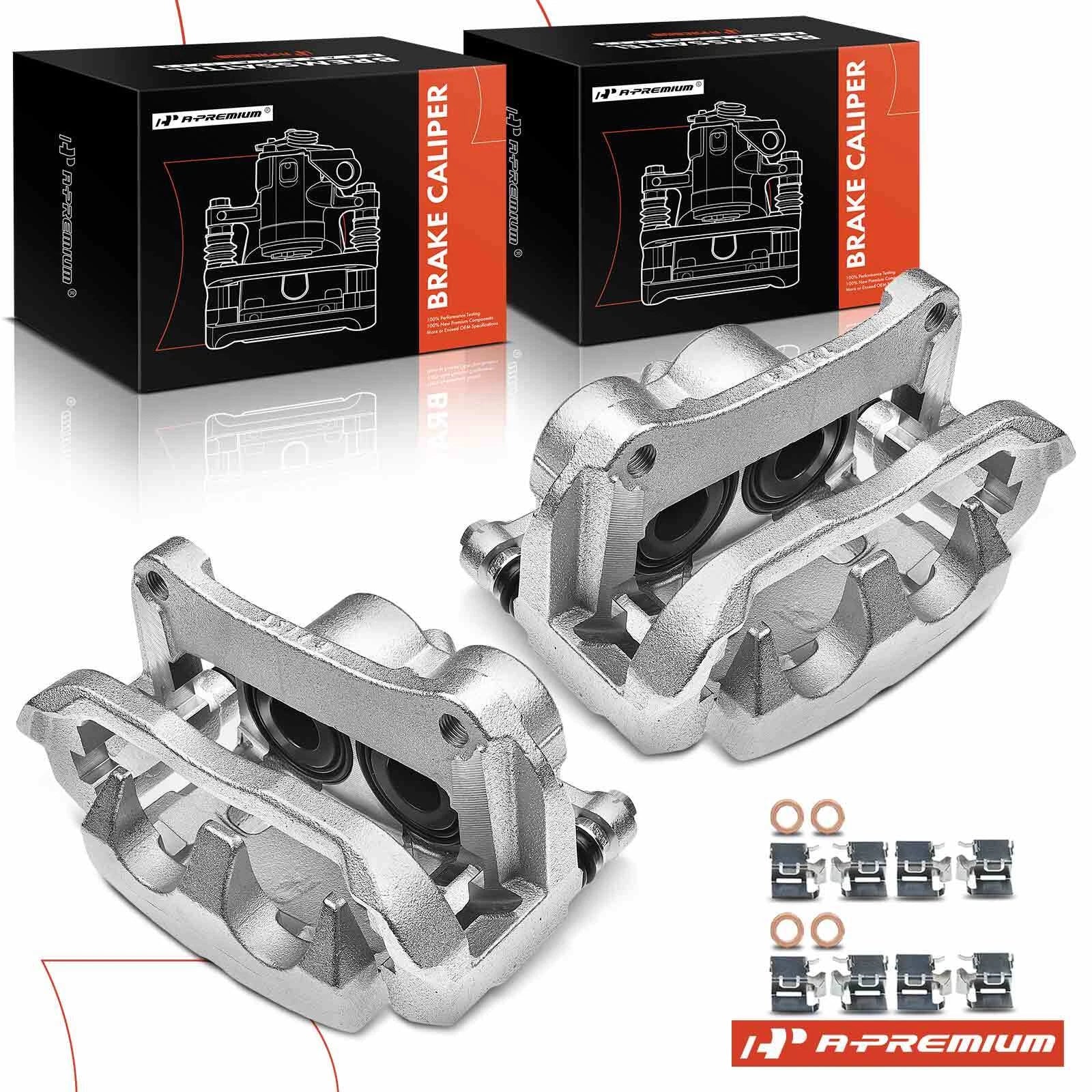 Pair Front Disc Brake Calipers with Bracket for Jeep Cherokee (2014–2023)