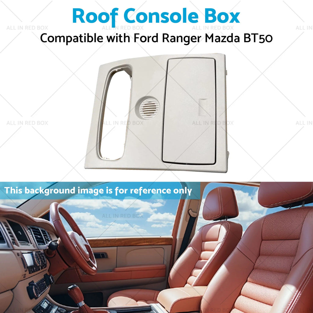 Roof Console Box Sunglass Holder for Ford Ranger Mazda BT50 (2012–2020) Gray