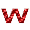 W Red Window Door Badge Emblem Decals for Car