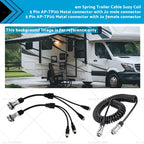 4m Spring Trailer Cable Suzy Coil with 2x 5pin & 4pin Connectors for Caravan