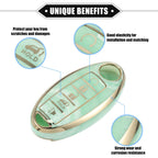 5 Button Smart Key Fob Cover for Nissan Altima Maxima Infiniti (TPU Green)