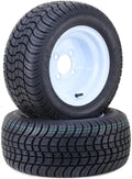 Set of 2 Golf Cart Tire Rims 205/50-10 White 4 Lugs 4" PCD -14011