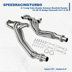 Set of 4 Long Tube Exhaust Manifold Headers for Dodge Plymouth 1968–1978 5.9-7.2 V8