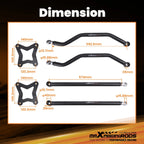 Set of High Clearance Boxed Rear Radius Arms for Polaris RZR XP 1000 (2014–2023)