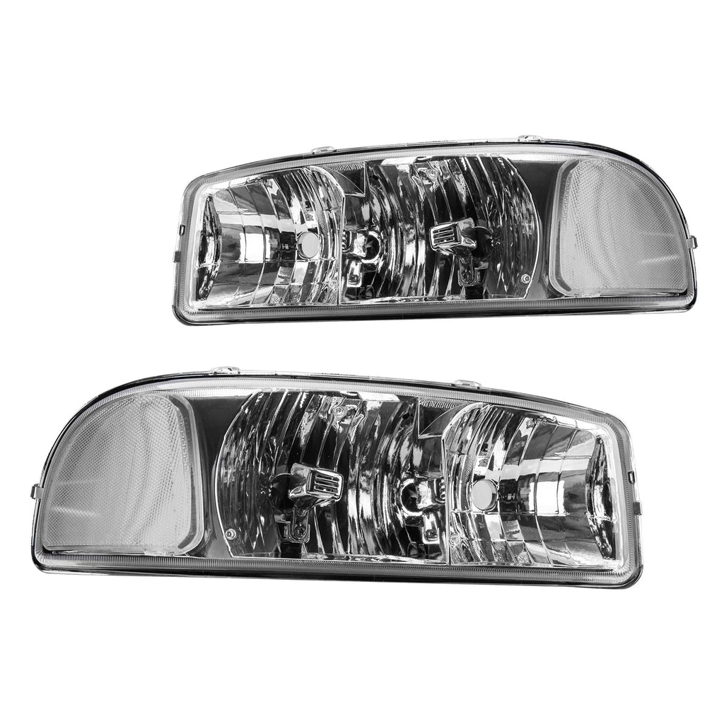 Headlight Assembly for GMC Yukon (2000–2005) Halogen V8 5.3L Chrome