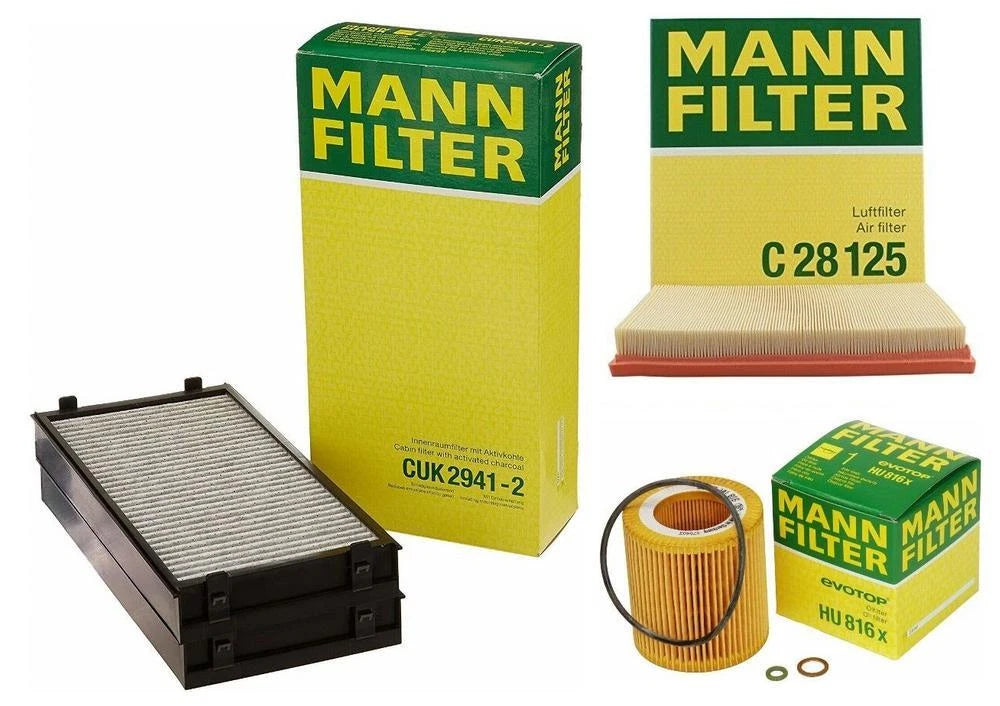2X Mann Oil Air Carbon Cabin Filter Service Kit for BMW F15 F16 X5 X6
