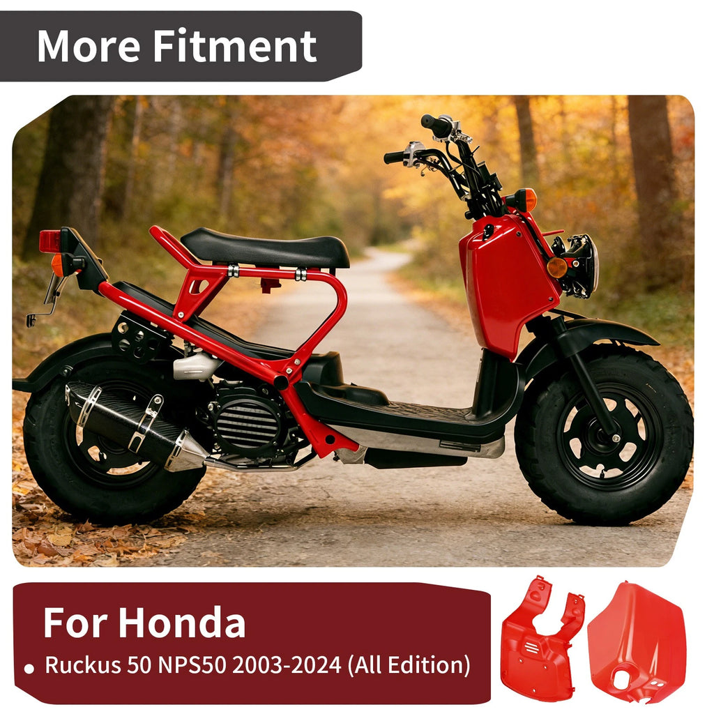 Set of 2 Inner Front and Front Cover for Honda Ruckus 50 (2003–2024) Red Plastic