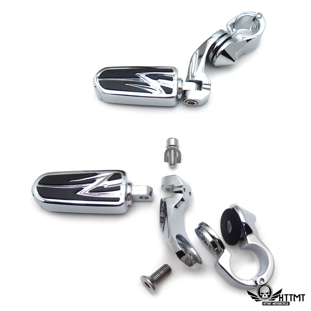 2X 2.5" FootPeg Kit & 1.25" Engine Guard for Harley Dyna Softail