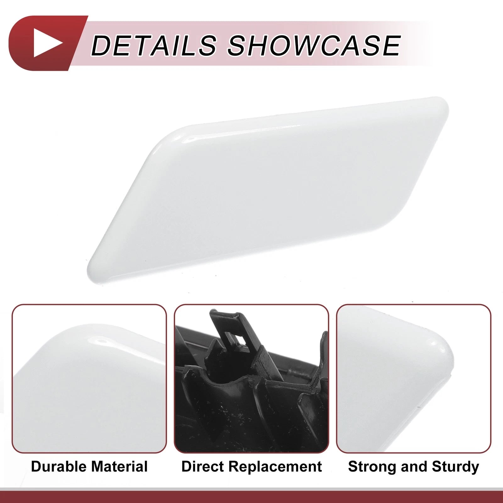 Front Left Washer Nozzle Cover Cap for Subaru Outback (2015–2017) White
