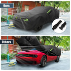 Waterproof Car Cover for Dodge Challenger 2008-2023 with Zipper, Black