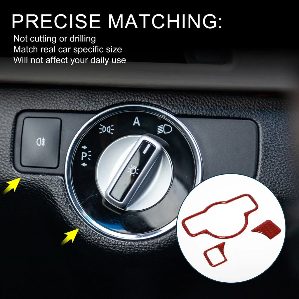 Headlight Switch Cover Sticker for Mercedes-Benz A B C E G Class CLA GLA (2013-2023)
