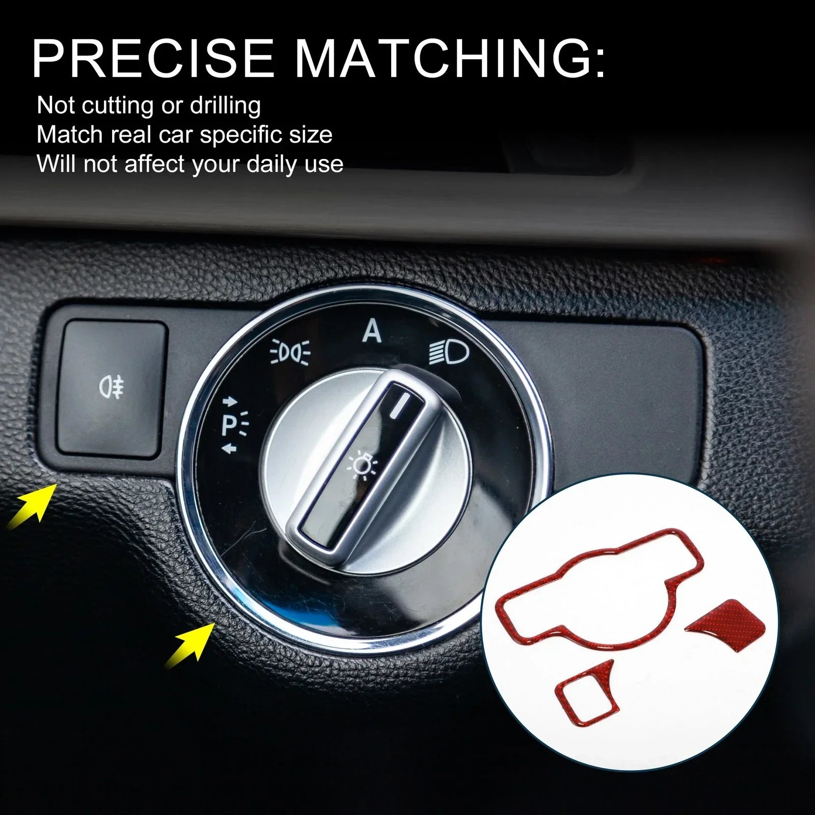 Headlight Switch Cover Sticker for Mercedes-Benz A B C E G Class CLA GLA (2013-2023)