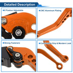 Adjustable Short Brake Clutch Levers for Suzuki GSXR750 (2004–2005) - Orange 1 Pair