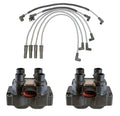 2X Ignition Coils & Spark Plug Wires for Ford Ranger 2.3L L4 (1998–2000)