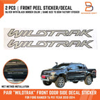 Silver Black Front Door Side Decal Sticker for Ford Ranger T6 (2012-2014)