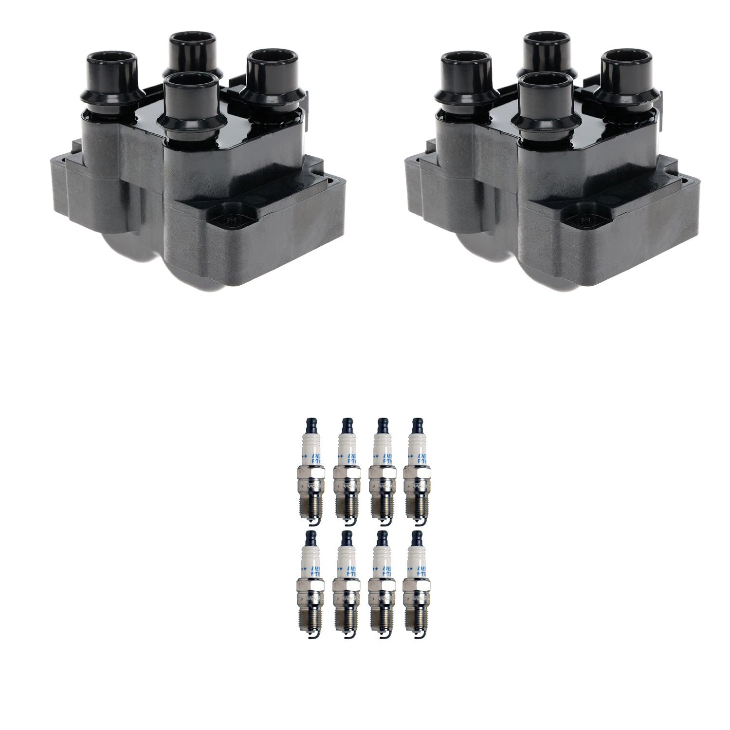 Set of 2 Ignition Coils & 8 Denso Platinum Spark Plugs for Mazda B2500 (1998–2006)