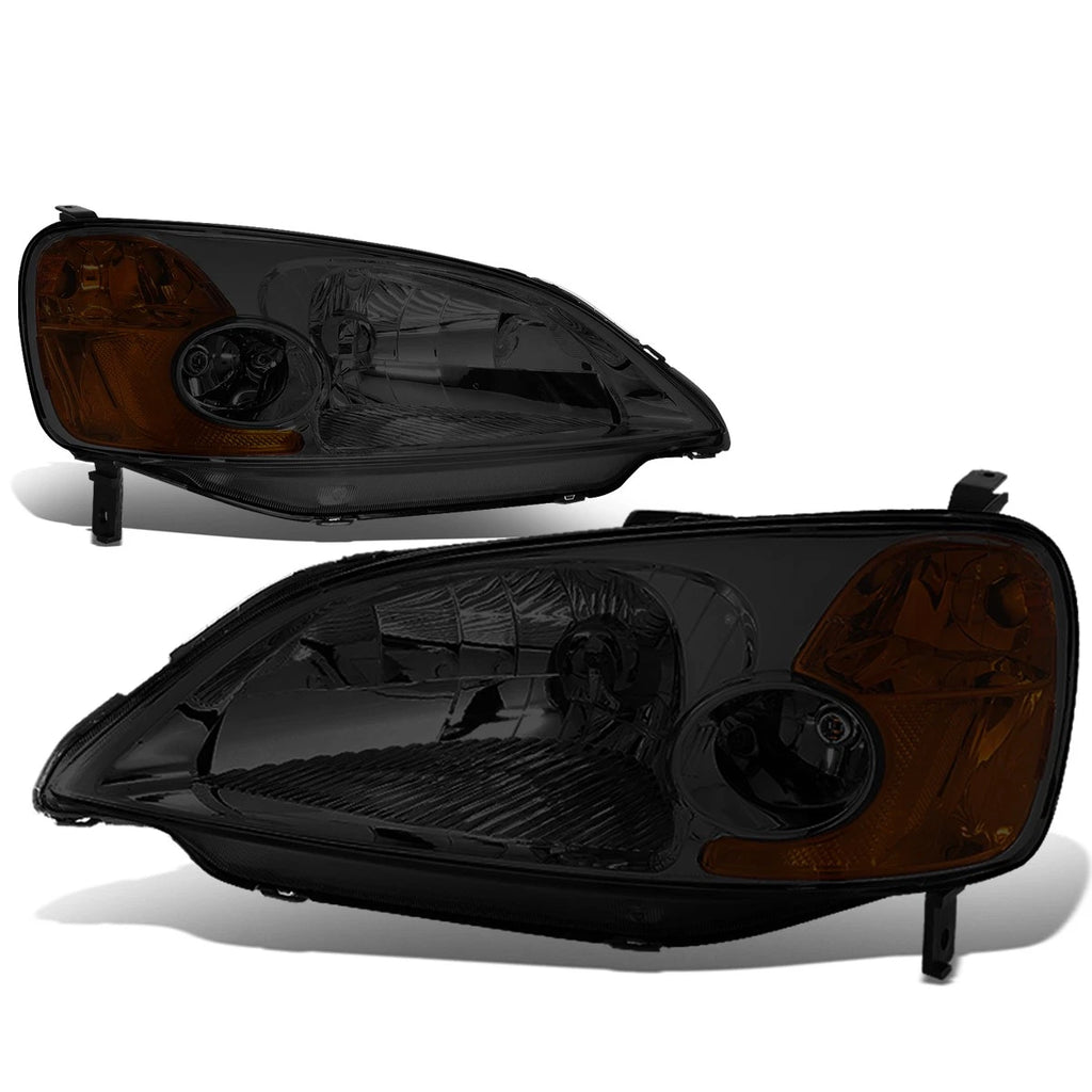 Smoked/Amber Corner Headlight Headlamps for Honda Civic (2001–2003)