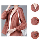 2X Plus Size Long Sleeve Sunscreen Jacket for Women