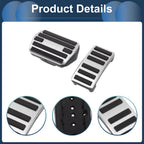 2X Foot Accelerator Pedal Covers for Ford Mustang Mach-E (2021–2023) Silver Tone