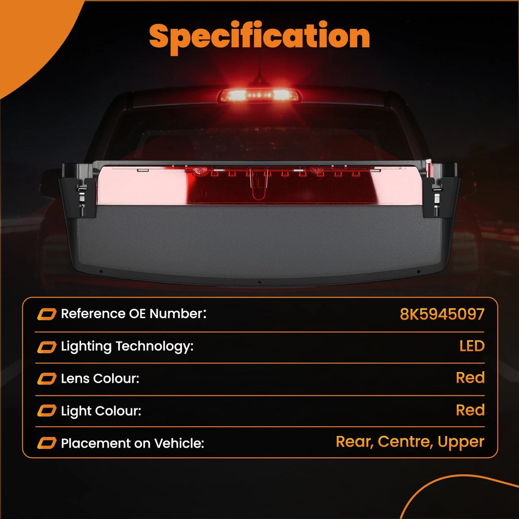 LED Third Brake Light 8K5945097 for Audi A4 quattro S4 (2009–2016)