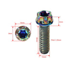 6pcs M10x40mm Titanium Torx Head Flange Screws for Motorcycle Bike